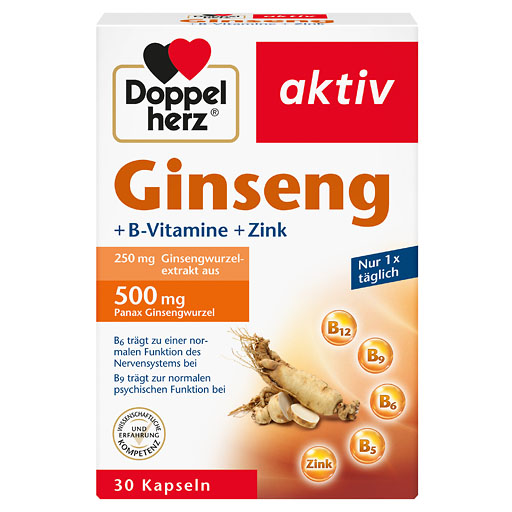 DOPPELHERZ Ginseng 250+B-Vitamine+Zink Kapseln